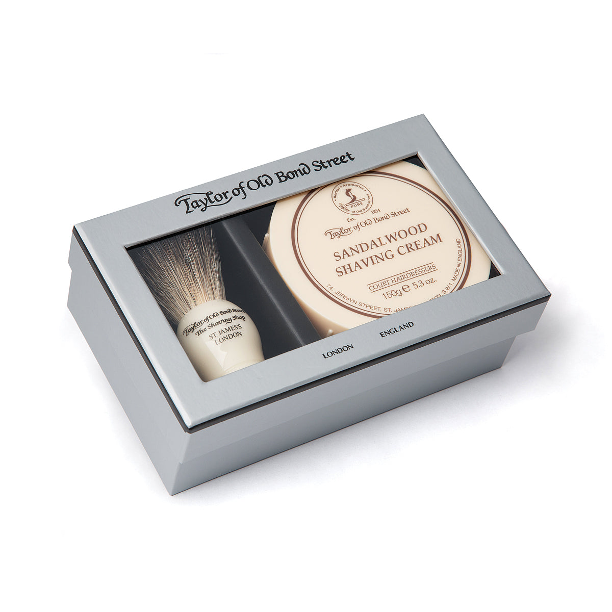 Taylor of Old Bond Street Pure Badger & Sandalwood Shaving Cream Gift Box, Box
